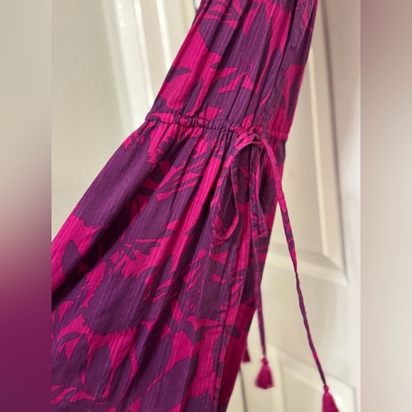Anthropologie Saturday Sunday Magenta Purple Floral Maxi Dress 100% Cotton SizeS - Picture 5 of 9